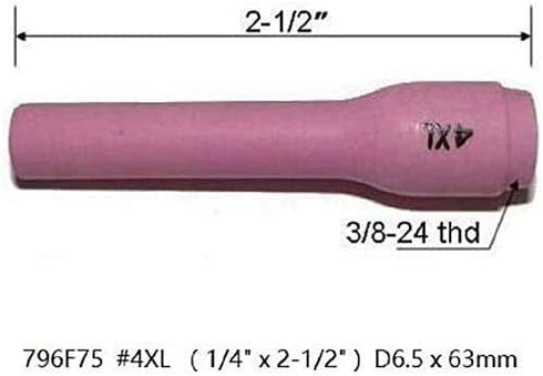 RIVERWELD Assorted Size TIG Alumina Nozzles Ceramic Cups Kit 796F74 (#3XL 3/16") 796F75 (#4XL 1/4") 796F76 (#5XL 5/16")
