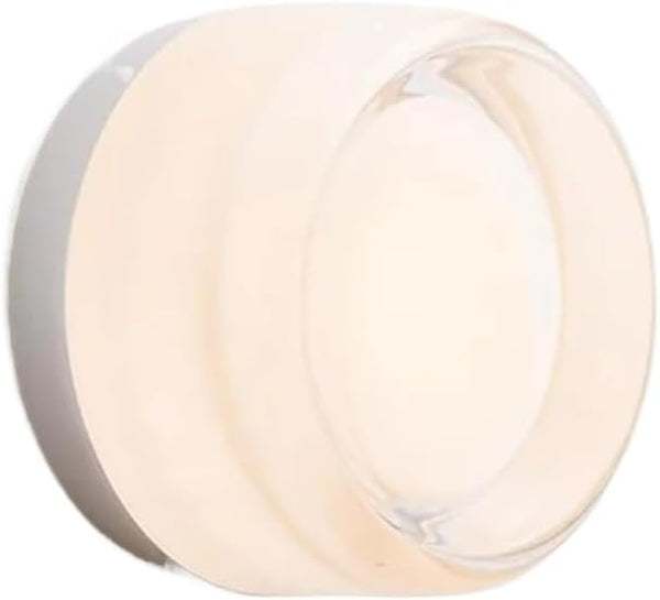 Eberow Modern Wall Sconce,Thick Glass Shade LED Fixture,Minimalist Round Wall Lamp for Bathroom