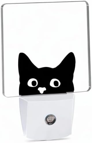 Black Cat Cute Dusk to Dawn Night Light, Auto Sensor Lamp Home Indoor Stairway Kitchen Corridor, Night Lights Plug into