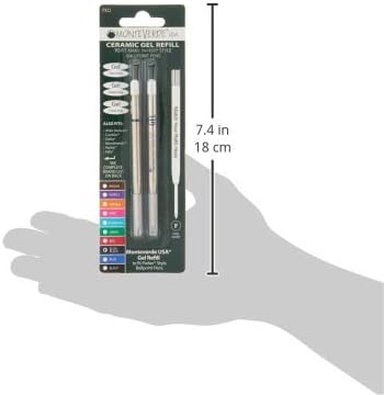 Monteverde Capless Gel Ballpoint Refill, Fine Point, Blue Black - 2 per Pack, Fits Parker Ballpoint Pens (P422BB)