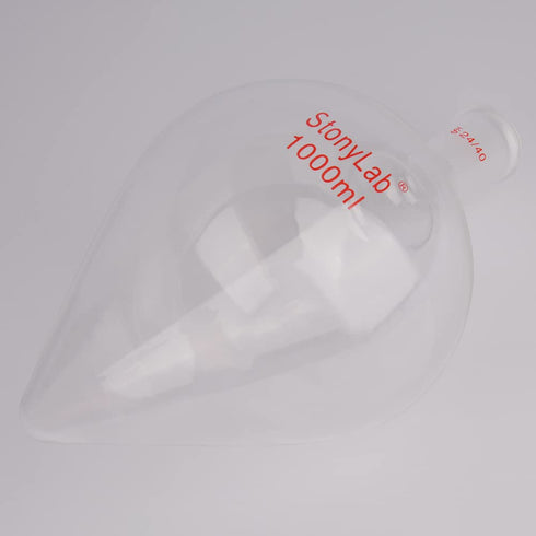 stonylab Recovery Flask, Heavy Wall Single Neck Borosilicate Glass Rotary Evaporator Flask, 1000 ml, Pear-Shaped