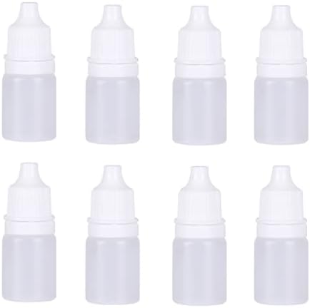 HLLMX 8 PCS Empty Plastic Squeezable Dropper Bottle, 5ML Container with Screw Cap for Essential Oil