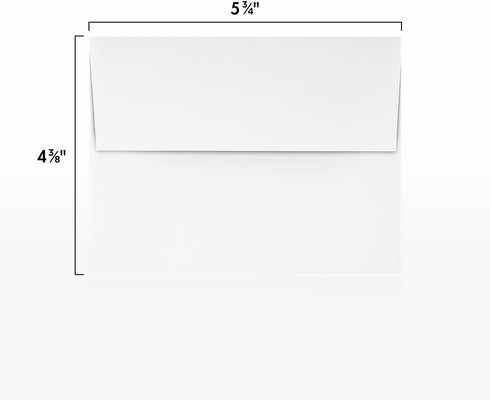 LUX Paper A2 Invitation Envelopes, 4 3/8" x 5 3/4" - 24lb. Bright White, 250 Pack (72924-250)