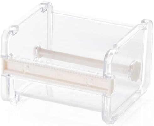 Transparent Washi Packaging Tape Dispenser, Cutter Roll Tape Holder for Desktop Office Tape Holder