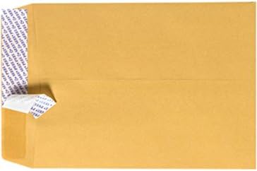 LUXPaper 6 x 9 Open End Envelopes | Peel & Press | Brown Kraft | 28lb Text | 50 Count