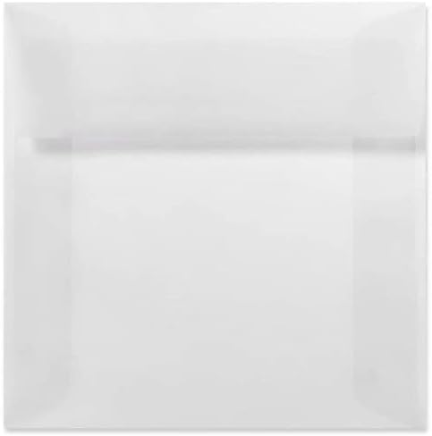 LUXPaper Square Invitation Envelopes - Clear Translucent - 5 1/2" x 5 1/2" - Peel & Press - 50 Qty