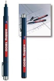 Edding Profipen 1800 Pigment Drawing Pen, 0.1 mm, Pack of 4 - Black, Blue, Red, Green