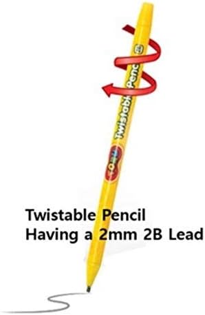 Xeno Slim Ball Point Pens, Baby Mikey Black Color 0.38 mm, Pack of 12 with Twistable Pencil for Writing