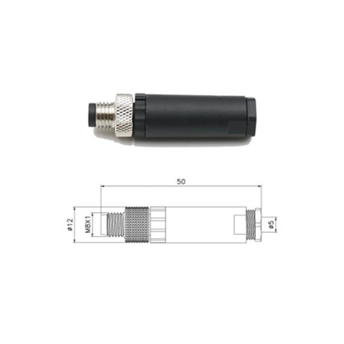 2Pcs M8 4 Pin Male Circular Connector, IP67 Waterproof Field Assembly Sensor A Code Adapter 60V 4A AC/DC