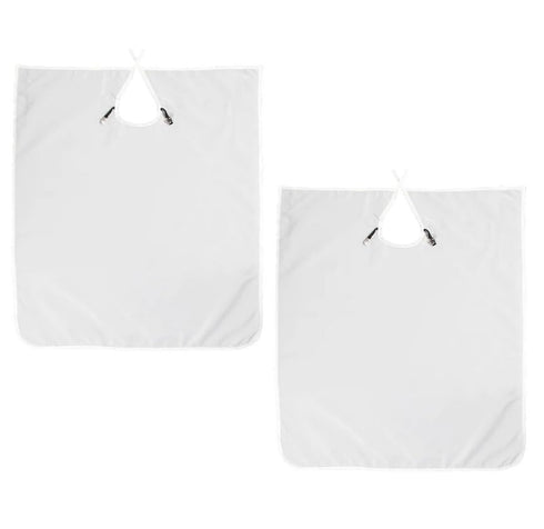 AmeriCan Goods 2/Pk Dental Patient Barrier Apron White Poliester Apro with Holder Clips for