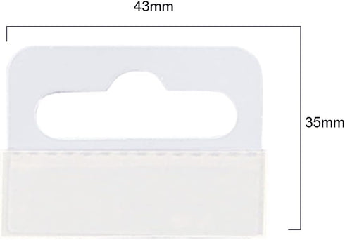 Clear Self Adhesive Hang Tabs Hooks - Plastic Display Hand Tabs Slot Hole Folding Tab for Store Retail Display (200
