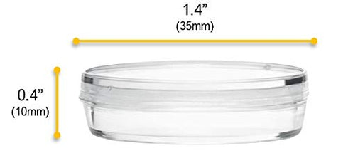 EISCO 25PK Disposable Sterile Petri Dish with Lid, 35x15mm, Polystyrene, Triple Vented, Transparent