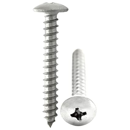 Phillips Drive Screws #8, 1 1/4" Pack of 100, 18-8 Stainless Steel Marine, Truss Head Sheet Metal - No Rust Fasteners
