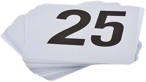 ROY TN 1 50 -Royal Industries Number 1-50 Plastic Number Card Set, 4'' by 4'', White Base