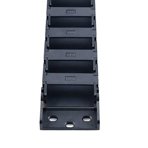 URBEST 18mm x 50mm Black Plastic Flexible Nested Drag Chain Cable Carrier, 1M for Electrical Machines