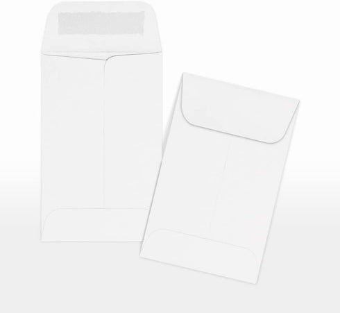 LUXPaper #1 Coin Envelopes Bright White 2 1/4" x 3 1/2" 24lb Text, 250 Qty for Coins, Receipts, & More