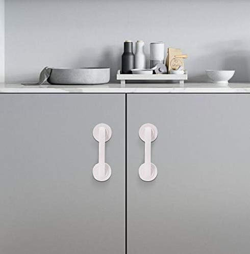 YUM Large Window and Door Handle with Suction Cups - Non-Marking, Non-Perforated for Bathroom Sliding Doors, White