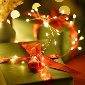 200 10Ft 8 Dailyart Fairy Lights Plug in, Led Twinkle String Light with Remote Modes Warm Cluster Lights with Timer