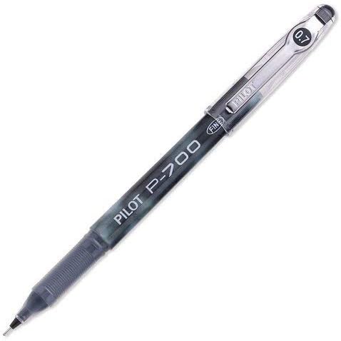 Pilot P-700 Rollerball Stick Gel Pen, 6 Black Pens & 6 Blue Pens, (12 PACK) by Pilot