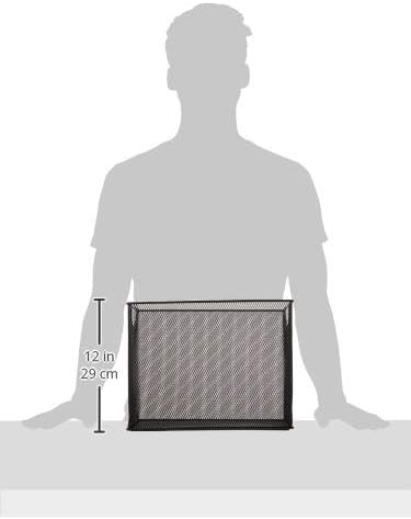 U Brands Mesh Steel Desktop Hanging File Holder, Letter Size, 12.4" x 9.53" x 5.5" (Black)