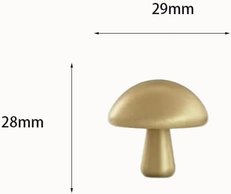 SANCHAKOU 4 Pack Dresser Knobs Brass Shoe Cabinet Bedside Table Mushroom Handle Wardrobe Door Handle Drawer Cabinet