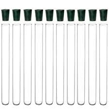 Glass Culture Tubes, 20x150mm with Rubber Stoppers, 10/PK