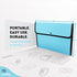 Square Flap Document Holder Blue - Expanding File Folder, A4 Letter Size Reusable Filling Envelopes, Snap Closure Wallet