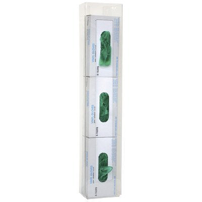 Glove Box Dispensers, Acrylic, Triple-Vertical Mount