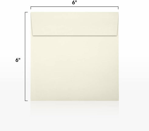 LUXPaper Square Invitation Envelopes | Peel & Press | Natural | 6" x 6" | 30% Recycled | 80lb. Text | 50 Qty