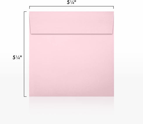 LUXPaper Candy Pink Square Invitation Envelopes | Peel & Press | 5 1/4" x 5 1/4" | 50 Qty | 80lb. Text