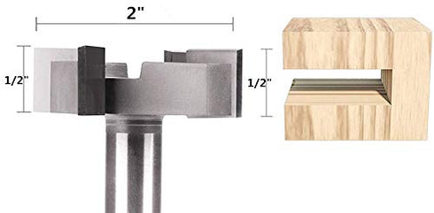 CNC Spoilboard Surfacing Router Bits, 1/2 inch Shank, 1 Cutting Diameter T Shape Wood Milling Cutter Tool
