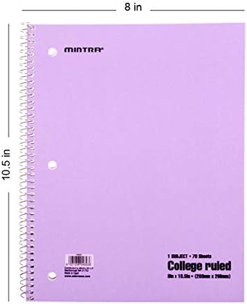 Mintra Office Spiral Notebooks (Pastel - College Ruled, 24pk)