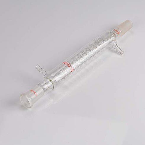 StonyLab Borosilicate Glass Graham Condenser, 200mm Jacket Length, 24/40 Joint Lab Glass