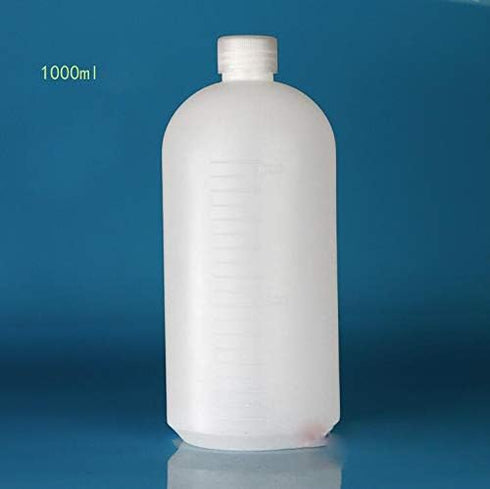 2PCS 1000ml/34oz Plastic Small Mouth Graduated Lab Chemical Reagent Bottle with Inner Plug, Leak-proof Laboratory