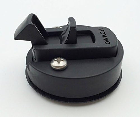 Slam Latch Hatch Round Pull Latch (OWACH AL-958-1) for Boat Deck RV Cabinet Door, Black, 1/4" Door