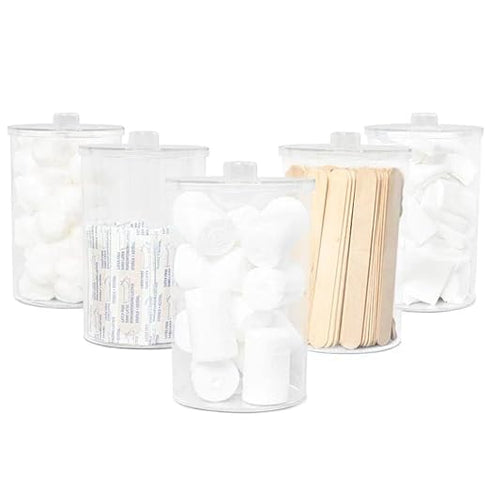 SurgiMac Sundry Jar with Lid, 4.25 x 6.5 Inch, Clear Plastic Storage
