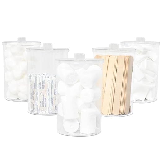 SurgiMac Sundry Jar with Lid, 4.25 x 6.5 Inch, Clear Plastic Storage