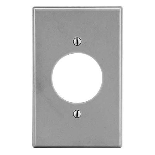 Hubbell Wiring Device-Kellems Single Receptacle Wall Plate,Gray