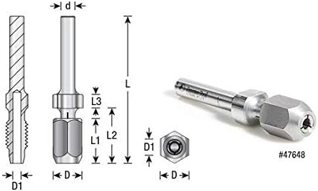 Amana Tool 47648 1/4" Shank CNC Extension Adapter for 1/8" Router Bits