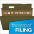 Pendaflex Hanging File Folders - 100 Pack of Green File Folders, 1/5 Cut Tabs, Adjustable Tabs, Bulk File Folders for