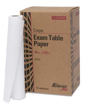 ProAdvantage Pro Advantage P751018 Exam Table Paper, 18" x 125', White, Crepe (Pack
