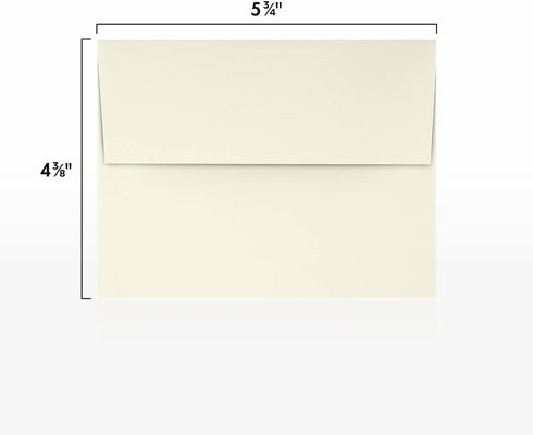 LUXPaper A2 Foil Lined Invitation Envelopes | Peel & Press | Natural w/Gold LUX Lining | 50 Qty