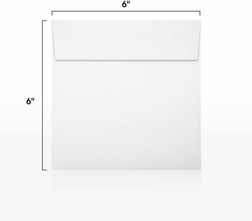 LUXPaper Square Invitation Envelopes | 6" x 6" | Peel & Press | 80lb. Text | Bright White | 50 Qty