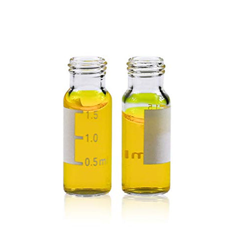 ALWSCI 2 ml Autosampler Vial, Clear HPLC Vial with Writing Area, 9-425 Screw-Thread Vial, Pack of 100