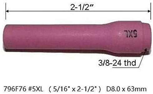 RIVERWELD Assorted Size TIG Alumina Nozzles Ceramic Cups Kit 796F74 (#3XL 3/16") 796F75 (#4XL 1/4") 796F76 (#5XL 5/16")