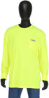 Safety Works High Visibility Economy Long Sleeve Shirt with Pocket, Performance Wicking Material, Breathable, Yellow, Large, (SW46406-L)