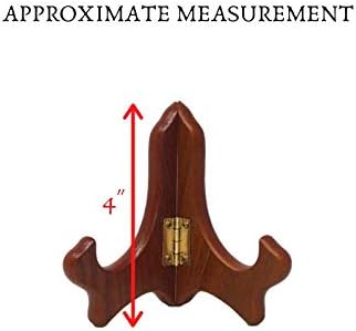 BANBERRY DESIGNS Walnut Folding 4" H Easels Display Stands, Premium Quality - Set of 3 Ideal for Small Plates, Plaques,