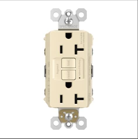 Legrand radiant 2097LACCD12 GFCI Self Test Decorator Duplex Outlet, 20 Amp, Light Almond, 1 Count