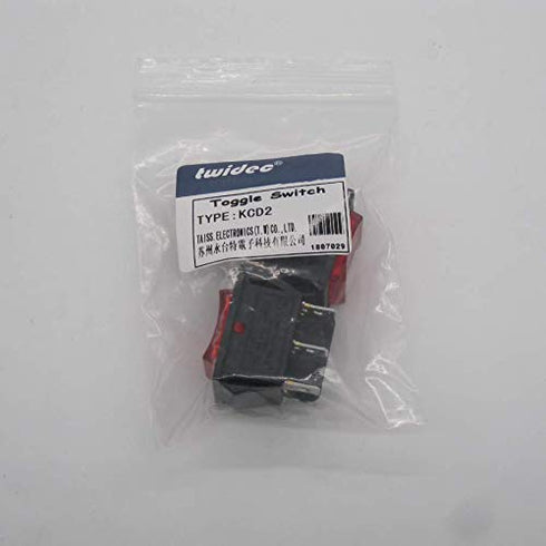 Twidec 2Pcs Rocker Switch 6 Pins 3 Position ON/Off/ON, AC 10A/125V 6A/250V DPDT Red LED Light Illuminated