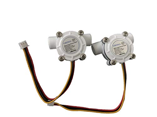 3/8" Food-Grade Water Flow Sensor Switch Hall Effect Flowmeter Fluid Meter Counter 0.3-10L/min (Pack of 2)
